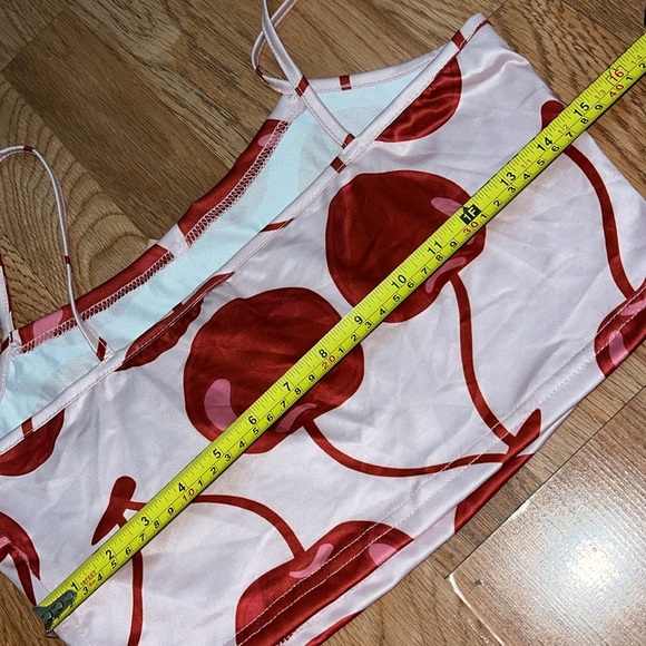 Cherry Print Pajama Top With Bow NWOT - Picture 5 of 8
